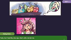 Two chicks playing poker in furry striptease game.