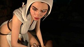 3D Hentai Princess Leia Organa Handjob Joi Teaser with Monster Cock