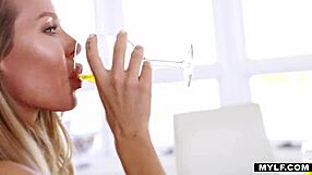 busty milf riding a young stud hard, damn!