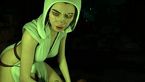 3D Hentai Princess Leia Organa Handjob Joi Teaser with Monster Cock