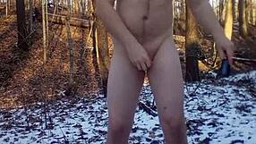 Naked Outdoor Cumshot