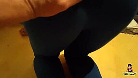 Countrygirl In Blue Leggins Fucks Next To Stove