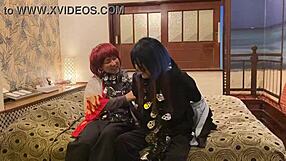 japanese wife in halloween cosplay deepthroat creampie