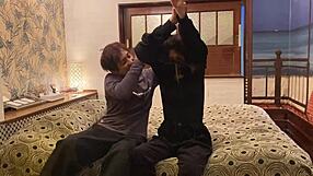 japanese wife in halloween cosplay deepthroat creampie