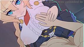 Hey, har du set Es med hendes kæmpe patter i uncenseret Blazblue hentai? Hvad er hedere end denne 3D action?