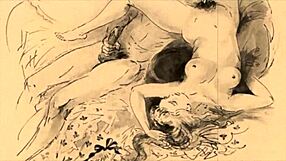Vintage erotic drawings with bold sensual strokes