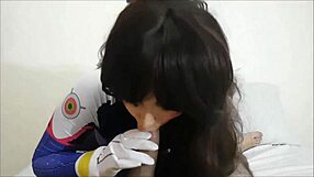 Dva Overwatch rides for creampie in amateur scene