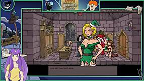 Asian brunette witch trains silver in hentai game part 17