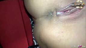 Vékony német MILF, Stella durva porno castingon mély creampie-vel