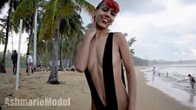 Try On Hairy Micro Bikini in Public?