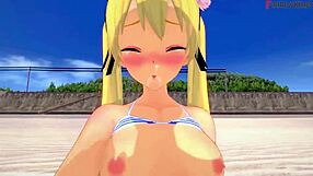 marie rose in bikini gets wild fucking on beach in 3d fantasy