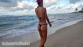 Try On Hairy Micro Bikini in Public?