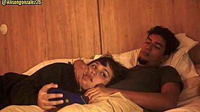 watching a movie with my stepbrother and accidentally swallowing his dick