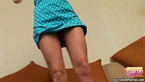 Hey, are you peeking up my cheerleader skirt with flashing panties?