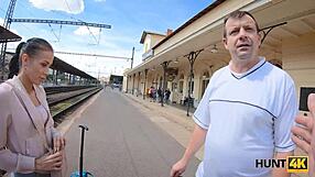 Damn! Hunt4k lovers trade dirty deeds for ticket cash in wild POV!