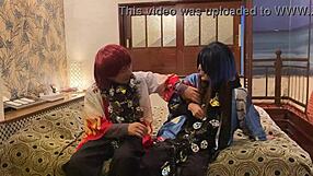 japanese wife in halloween cosplay deepthroat creampie