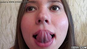 Fetish tongue play with Ananta Shakti sucking kinky dildo