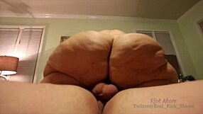 chubby granny amber connors dominates with blowjob in lingerie. her big ass takes young stud for valentine facial.