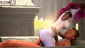 busty elf dominates man in fight, gets rewarded with cock