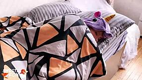 babe blowjob and hard pussy fuck in the morning pov - facial in the kigurumi