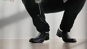 Vigilante Cop Uses Feet For Domination Footjob On Prisoner In Gay Roleplay