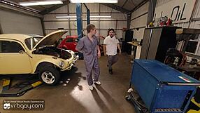 Gay Twink Mechanic Gives Hot Blowjob And Fucks Anal Before Boss Cums!