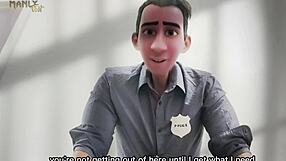 Vigilante Cop Uses Feet For Domination Footjob On Prisoner In Gay Roleplay