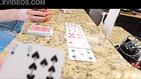 playing strip poker with sexy stepmom, clothes ripped in taboo game