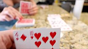 playing strip poker with sexy stepmom, clothes ripped in taboo game