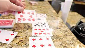 playing strip poker with sexy stepmom, clothes ripped in taboo game