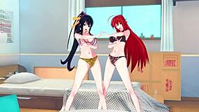 Rias gremory and akeno dominate in intense ntr madness