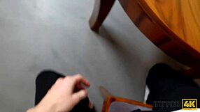 Sexy mature teacher seduces young man into steamy classroom affair