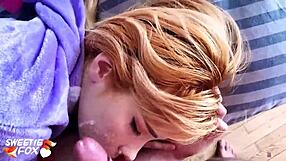 babe blowjob and hard pussy fuck in the morning pov - facial in the kigurumi