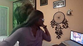 Naejae rubs her wet pussy watching lesbian porn