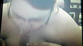 Bold BBW Wife Delivers Intense Blowjob On Big Cock, Ending In Massive Cumshot On Natural Tits