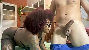 Anal Creampie Explodes as Huge Cock Pounds Big-Ass Black Beauty Hard