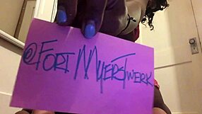 ebony teen claps her ass in shorts from pov