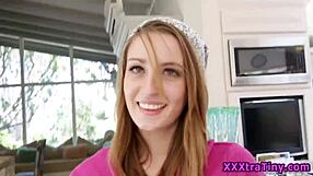 Can Petite Teen Handle Big Cock Cum Spray?