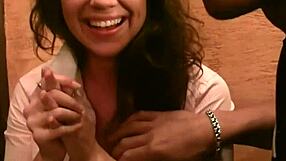 Brunette Sucks Black Cock For Money