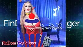 Goddess Demands Payment While Giving Jerk Off Instructions in Financial Domination.