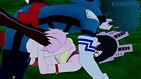 Shino, Mandalay, Mei, and Izuku in Wild My Hero Academia Hentai Sex