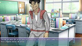 Asijská velká prsa v cowgirl jízdě ve hře H Final