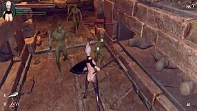 Asian Knight Girl Gets Shaved Pussy Pounded in Dungeons Part 1