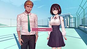 Schoolgirl Gives Blowjob While Masturbating