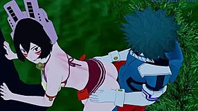 Shino, Mandalay, Mei, and Izuku in Wild My Hero Academia Hentai Sex