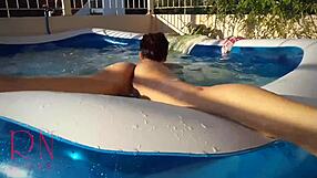 Regina Noir Teases With Footjob And Sucks Close-Up In Outdoor Pool