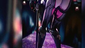 Её первый раз с двумя членами в аниме-игре