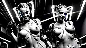 Dystopian Robot Whores Party in Futuristic Fetish Scenes