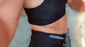 Beautiful transvestite touching the dick in detailed crossdressing scene