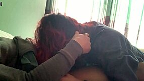 She doesn't notice I'm recording while devouring my huge cock